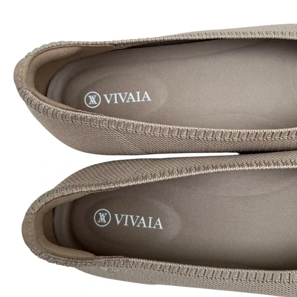 Vivaia Aria 5 Pointed Toe Ballet Flats in Almond and Black SZ EU 41 US 9.5 - Picture 5 of 9